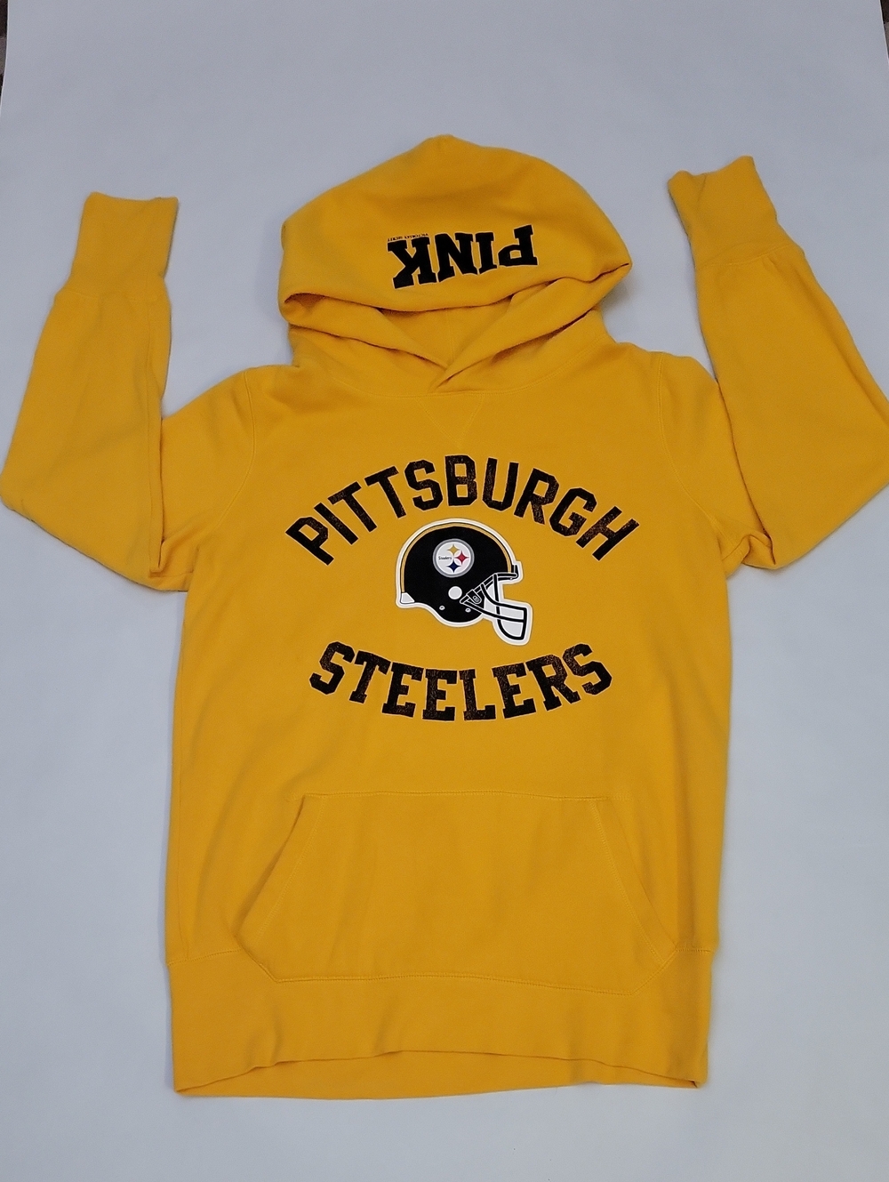 NFL 💛Victoria’s Secret PINK PITTSBURGH STEELERS Long Sleeve T-Shirt-Size Large